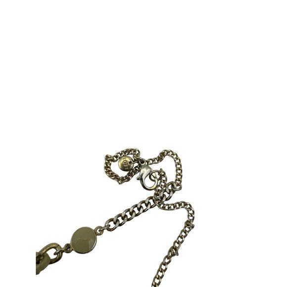 Vintage Loft Necklace Beaded Gold Tone Crystal Opaque Clear 34 inch - Picture 2 of 5